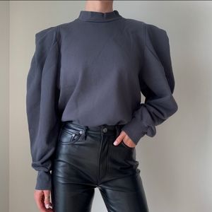 NEW Agolde folded sleeve mock neck sweatshirt